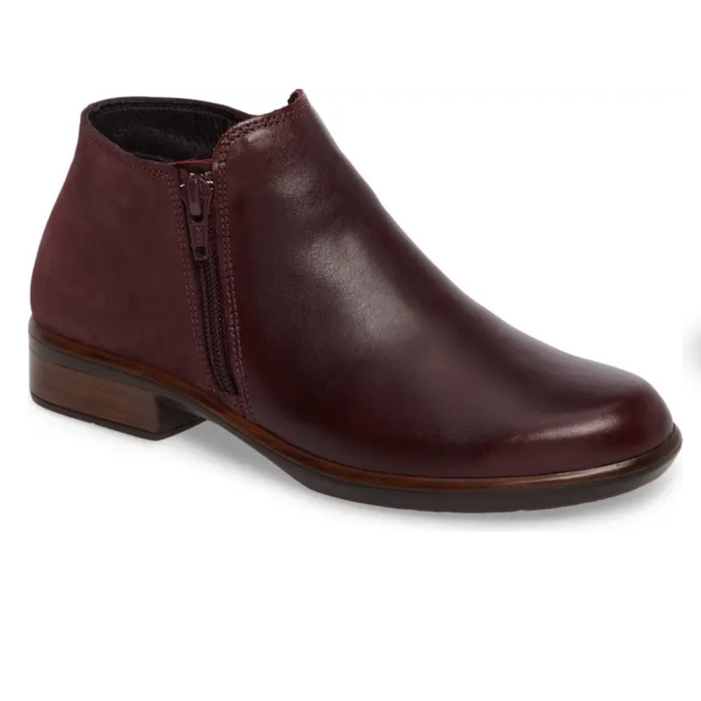 Naot Helm Boots Bordeaux Leather Suede 39 US8 Minimalist